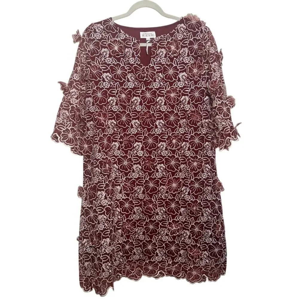 NWOT Beau & Ro Fete Collection Cornelia Mini Dress in Red Petal Women’s Sz. S